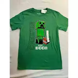 NEW Mojang Studios Minecraft Boy's Creeper Green Short Sleeve T-shirt XL - Picture 1 of 2