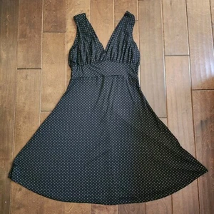 Street Code Women's Black White Polka Dot Sleeveless Dress - Size M - Picture 1 of 11
