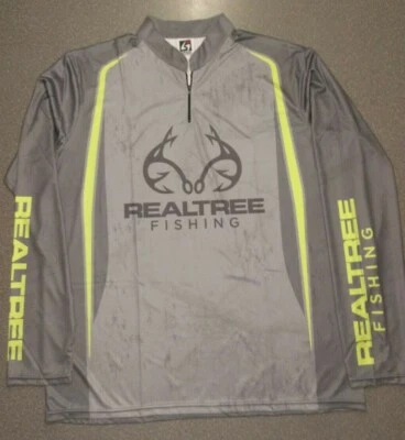 Realtree Fishing (Grey) Jersey G2 Gemini Banded Collar Long Sleeve (X-Large) XL - Image 1 of 4