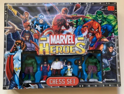 Marvel Heroes Chess Set Pressman 2003 COMPLETE Set with Board  - Image 1 of 4