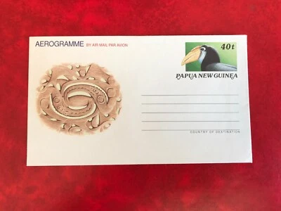 PAPUA NEW GUINEA 1991 AEROGRAMME MINT HORNBILL KOKOMO - Image 1 of 2
