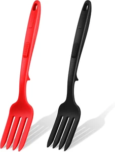 2 Pcs Silicone Flexible Fork 11.6 Inch Silicone Heat Resistant Cooking Fork Larg - Picture 1 of 7