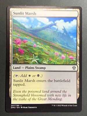 Sunlit Marsh 257/281 Common Land Dominaria Magic Card MTG 2022 NonFoil   - Image 1 of 2