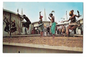 Olatunji Drums Passion Nigeria African ~ New York World's Fair Vintage Postcard - Picture 1 of 2