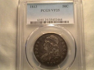 1813 Capped Bust Half Dollar O-101a R4 50C/UNI PCGS VF25 - Picture 1 of 4