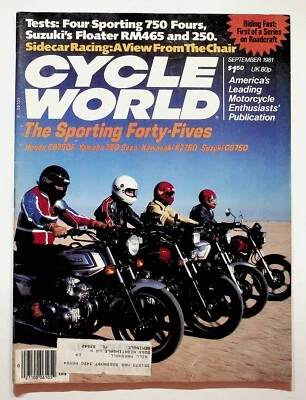 1981 сентябрь Cycle World мотоциклетный журнал Honda CB750F Yamaha Seca Suzuki - Изображение 1 из 4