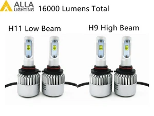 Alla Lighting LED High Low Beam Headlight Bulb Light Kit for VOLVO, Xenon White - Picture 1 of 9