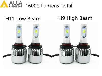 Alla Lighting LED High Low Beam Headlight Bulb Light Kit for VOLVO, Xenon White - Image 1 of 4
