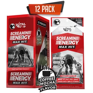 SCREAMIN ENERGY-Mocha Coffee 12cnt Pouch - Picture 1 of 8