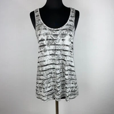 Mudd Racerback Tank Top Juniors XL Stripe Floral Paisley Abstract Y2K Style NM - Image 1 of 4