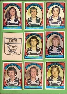 #D229. NINE OLD SCANLENS GEELONG CATS VFL CARDS - Picture 1 of 1