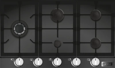 Kaiser KCG 9387 Gas Kochfeld 90cm autark 3,8kw WOK Schwarz Glas 5 Flammen NEU - Bild 1 von 4