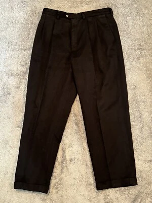 Pantalones de golf Callaway Pro-Spin para hombre 35x30 plisados con puños negros caqui algodón Pima Foto 1 de 4