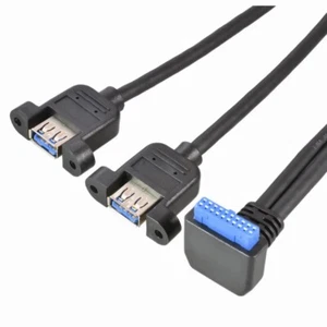 F48 USB 3.0 Verlängerungskabel intern 19polig Pfostenbuchse 19 polig 2x - Bild 1 von 10
