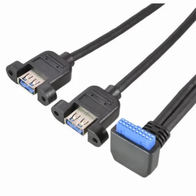 F48 USB 3.0 Cavo di Prolunga Interno 19polig Pfostenbuchse 19 Pin 2x - Immagine 1 di 4