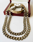 ANTIQUE VICTORIAN GOLD PLATED BOOK CHAIN NECKLACE AND BANGLE