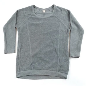 Mossimo Sweater Womens Small Grey Fleece Casual Comfort Ladies Crew 3/4 Sleeve - Picture 1 of 10