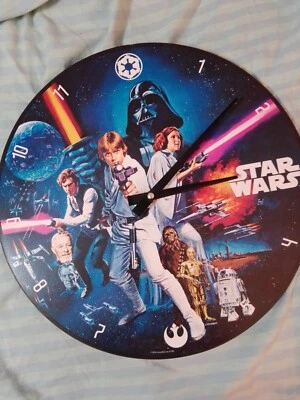 Vandor 99089 Star Wars 13.5" Cordless Wood Wall Clock A New Hope, no battery cov - Image 1 of 3