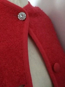 OFFERTA! Maglione foderato Glentex poncho scialle bottoni davanti giacca avvolgente vintage OSFM - Foto 1 di 11