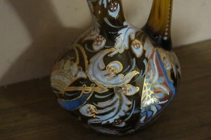 Vintage Royo, Spanish Art Glass Hand Blown Enameled Jug Decanter Bottle - Picture 1 of 8