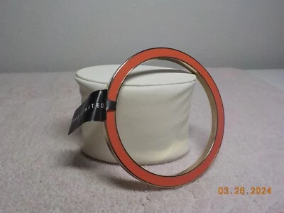 THE LIMITED BRAZALETE METAL DORADO CON ESMALTE NARANJA ROJIZO 2.5" INTERIOR NUEVO CON ETIQUETAS Foto 1 de 4