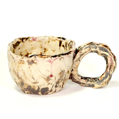 Art Cup mug ceramic stoneware Höhle Lascaux Unique sign Prof em Loeschner-Gornau - Image 1 of 4