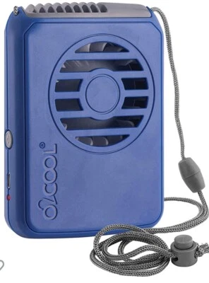 Mini Ventilador de Cuello Portátil O2Cool 3 Velocidades USB Recargable 4 Azul, 2 Gris o Púrpura Foto 1 de 4