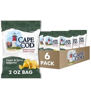 Potato Chips, Sweet and Spicy Jalapeno Kettle Chips, 2 Oz (Pack of 6) - Picture 1 of 9