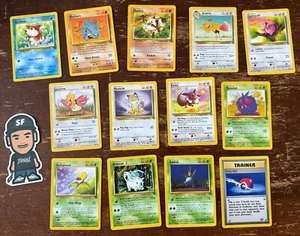 VTG LOT (13) POKEMON JUNGLE SET CARDS COLLECTION NO HOLOS WOTC TCG BASE FOSSIL - Picture 1 of 7