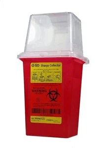 BD Phlebotomy Sharps Container 1.5 qt. Nestable Red Waste Collector #305487 - Picture 1 of 2