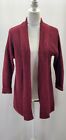 Laura Ashley Cardigan Womens Small Oxblood Open Front Long Sleeve Sweater