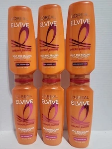 6 L'Oreal Paris Elvive Dream Lengths 3 Shampoo & 3 Conditioner 12.6oz Split Ends - Picture 1 of 6