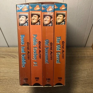 Vintage Gene Autry VHS Movie Box Set 4 Films Westerns 2 Sealed 2 Viewed - Picture 1 of 24