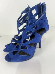 Mark blau Wildleder Gladiator Peeptoe 4 Zoll Absatz Damengröße 9  - Bild 1 von 8