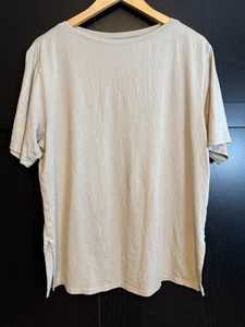 Lululemon Damen Relaxed Fit U-Boot-Ausschnitt T-Shirt Seitenschlitze Lounge Freizeit - Bild 1 von 6