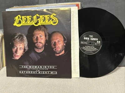 NM- • Bee Gees ~ The Woman In You Extended Version / Saturday Night Mix 1983 12” - Image 1 of 4