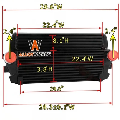 Front Intercooler Fit BMW 535i F07/F10/F11/F18 2009-2016 01/F02 740i Black - Image 1 of 4