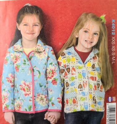 Kwik Sew Pattern K4012 Little Girls Lined Quilted Jacket with Hood Size XXS SX S - Image 1 of 4