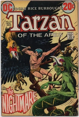 TARZAN #214 – 20 CENT COVER – 1ST APPEARANCE – JOE KUBERT COVER – THE NIGHTMARE - Image 1 of 2