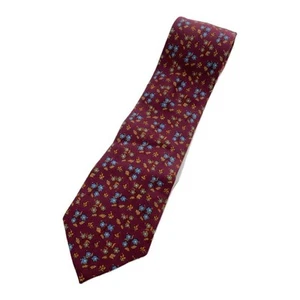 Corbata HERMES Seda Rojo Naranja Logo vendedor de Japón N0125 48 Hecha en Francia - Imagen 1 de 6