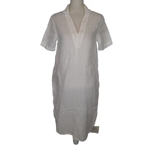 Standard James Perse Women's White Linen Midi Shift Dress Size 0 - Picture 1 of 16