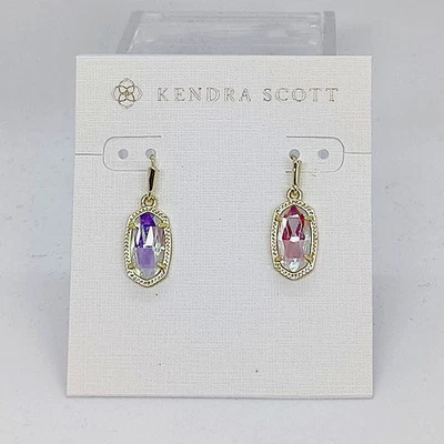 Nuevos pendientes colgantes de oro Kendra Scott Lee en vidrio dicroico Foto 1 de 3