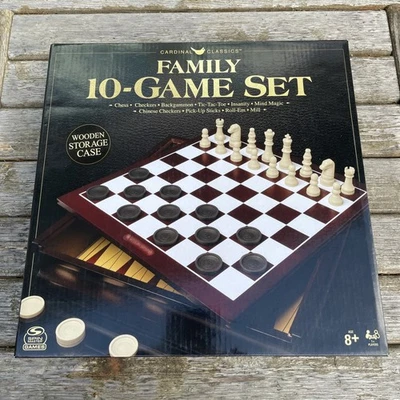 Cardinal Industries Classic Games 10 Game Set - With Wood Storage Cabinet - Image 1 of 4