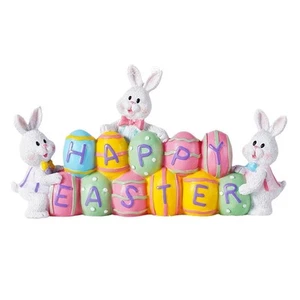Bunny with Eggs Table Decoration Bringing Joy to Your Holiday Festivities - Picture 1 of 7