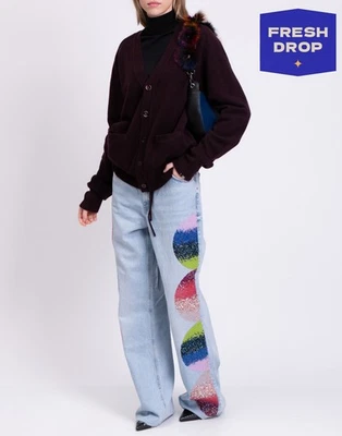 PVP €650 EXTREME CASHMERE Cárdigan Unisex Talla Única Mezcla Cachemira Cuello en V Foto 1 de 4