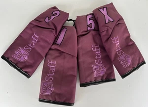 Wilson Staff Golf Headcovers Set 1 3 5x Magenta bestickt Vintage Style Lot - Bild 1 von 6
