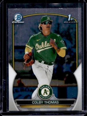 2023 Bowman Colby Thomas Chrome 1st Prospect #BCP-32 Athletics - Image 1 of 2