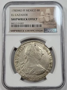 1783 Mo Mexico Silver 8 Reales EL CAZADOR SHIPWRECK NGC Genuine *M19 - Picture 1 of 5