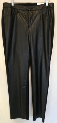 NWT Chicos Size 2R Faux Leather 5 Pocket Pant Black - Image 1 of 4