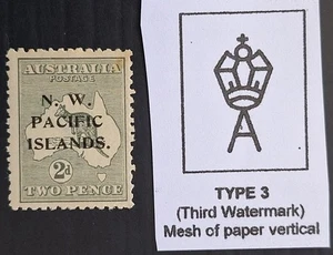 1919 Australia 2d Grey Kangaroo Stamp 3rd WMK Die 1 N.W.P.I. O/P Mint Cat £7.50. - Picture 1 of 3